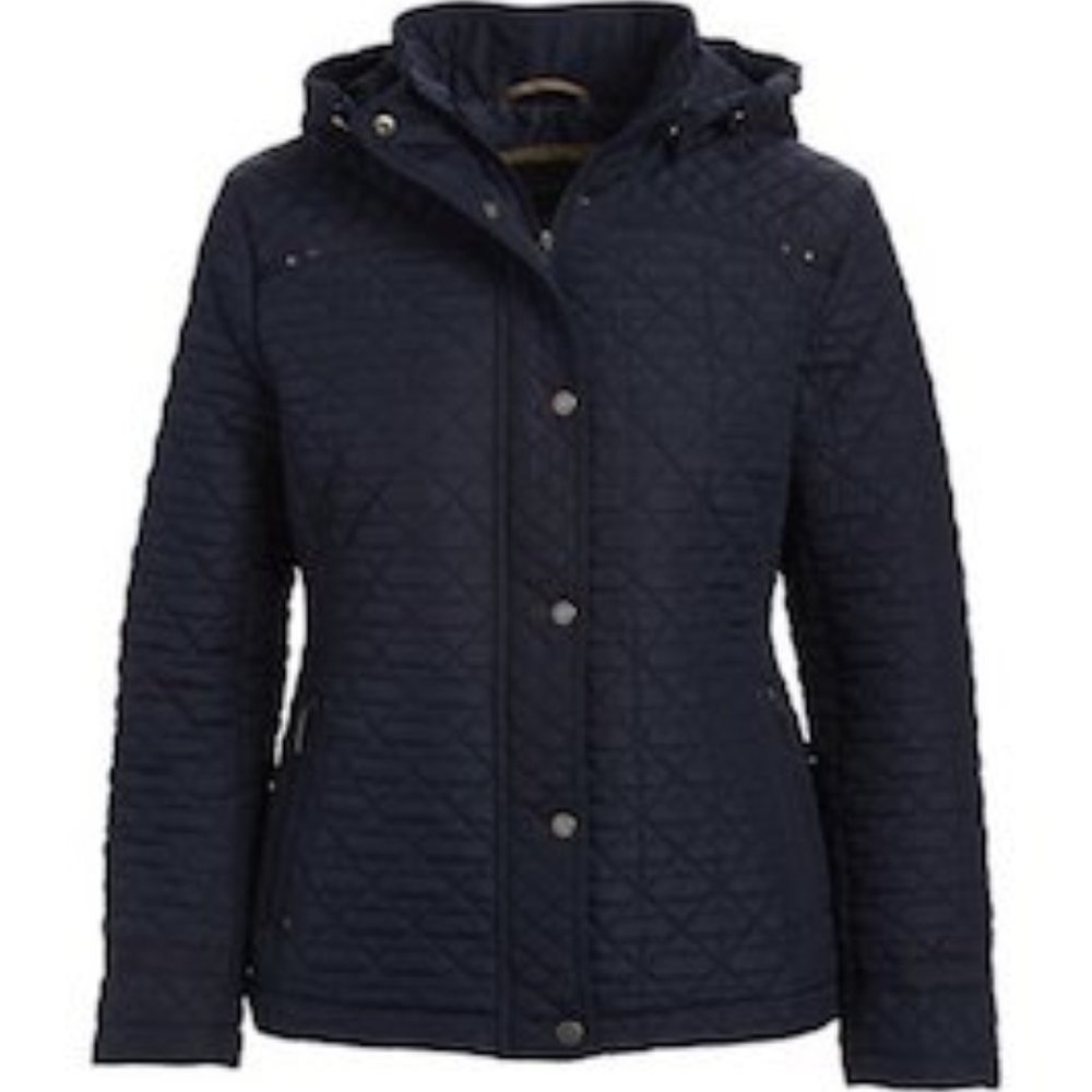 Weatherproof Classic Navy Hooded Quilted Jacket